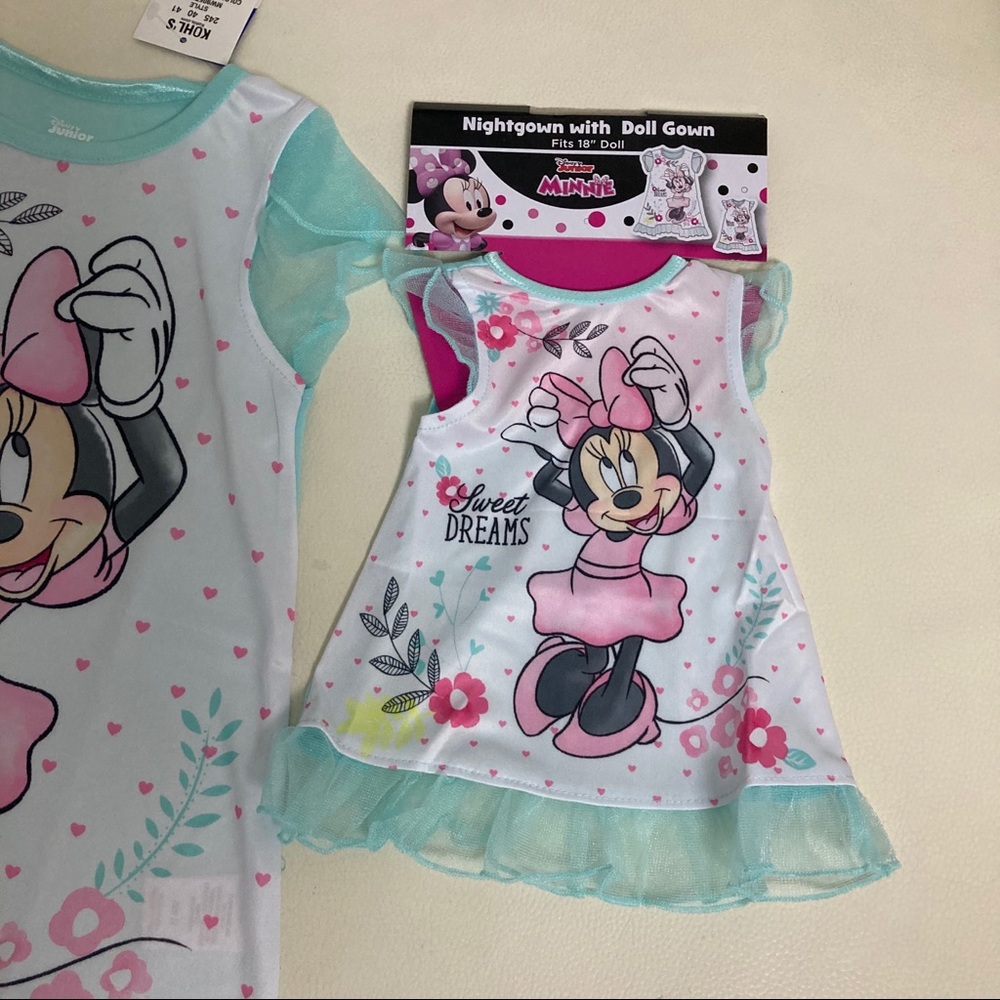 Disney Minnie Mouse Cute Nightgowns Doll Set - Picture 4 of 7